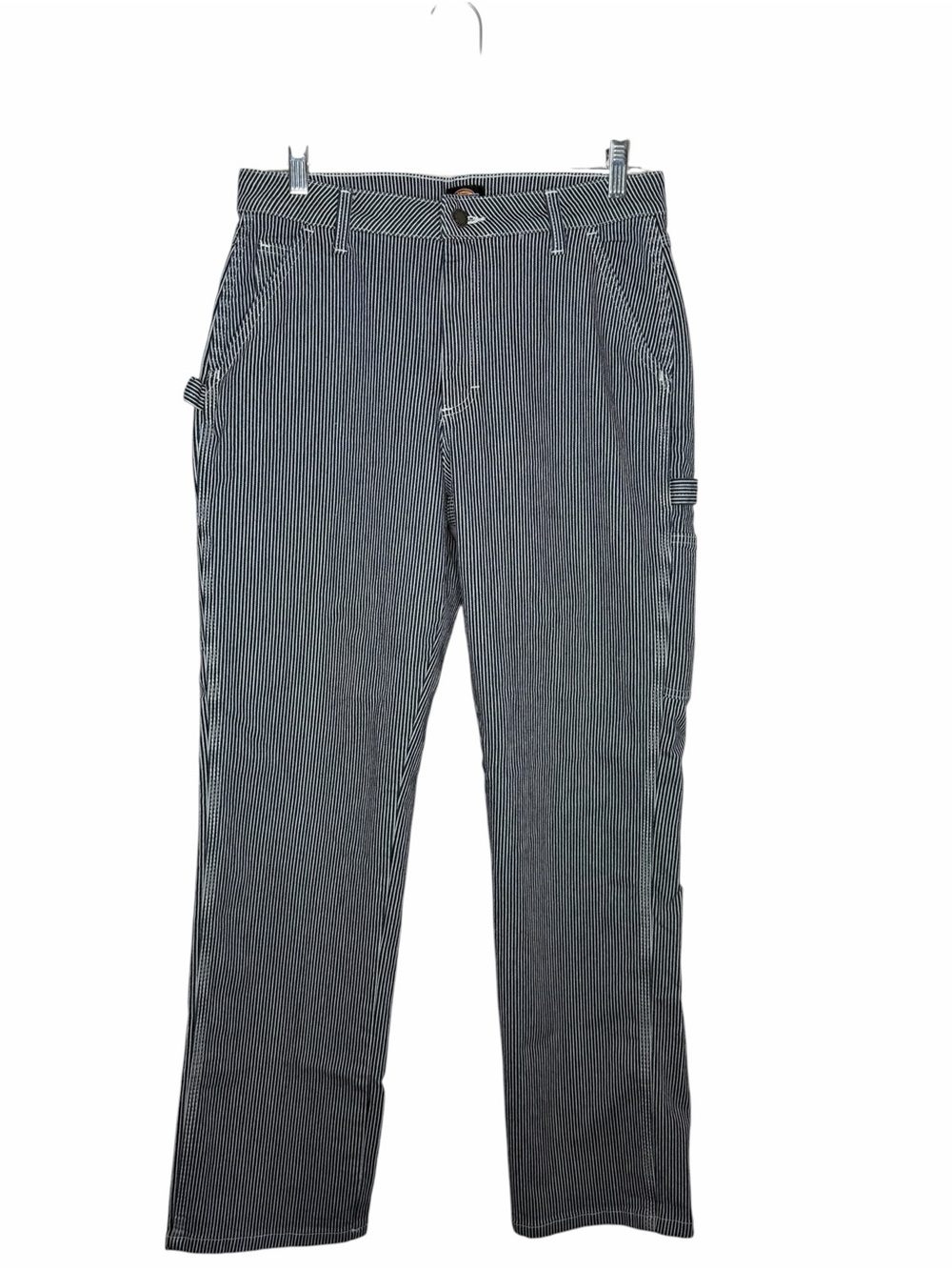 DICKIES / blue white Railroad Hickory Stripe Utility Carpenter Pants / 28